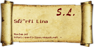 Sárfi Lina névjegykártya